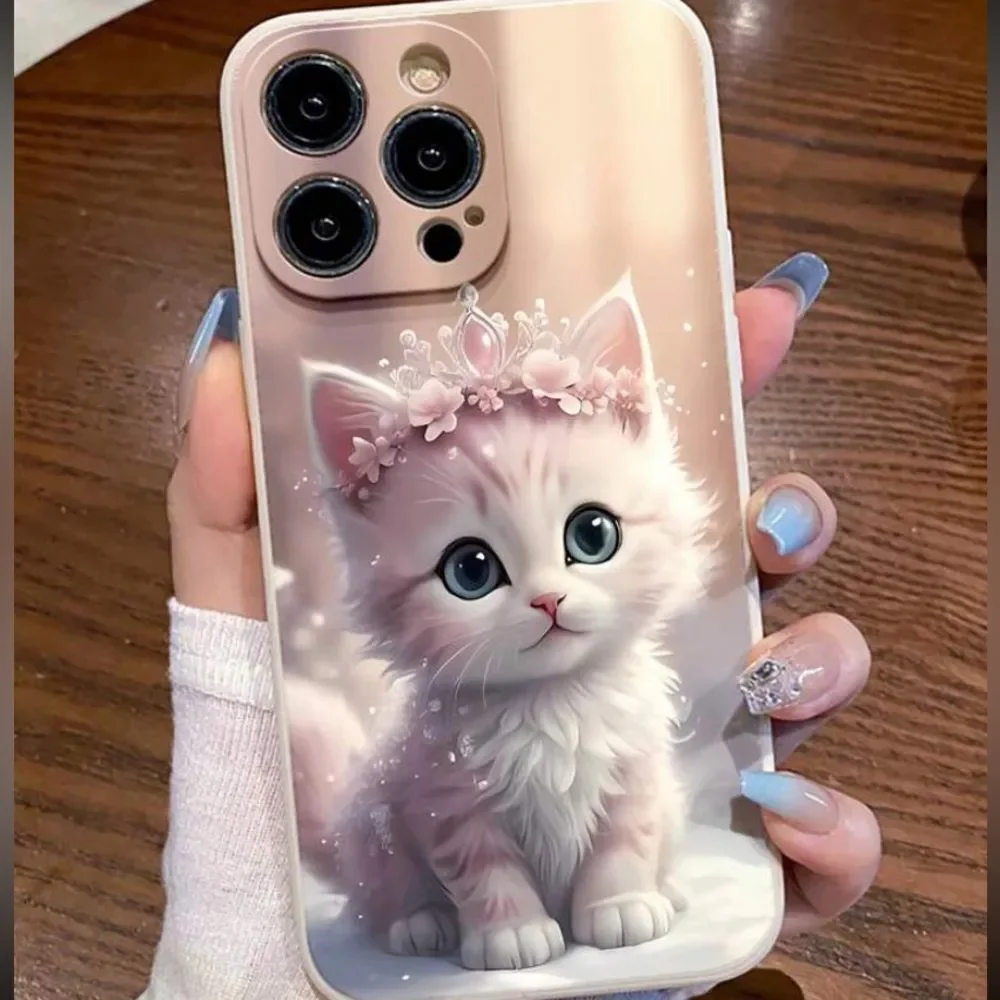 3for$20 One Crown Cat Printed Phone Case Compatible With IPhone 15 pro max